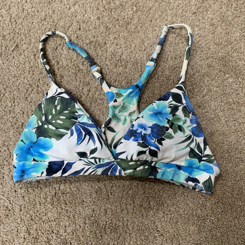Midori bikini blue hibiscus cosabella top
